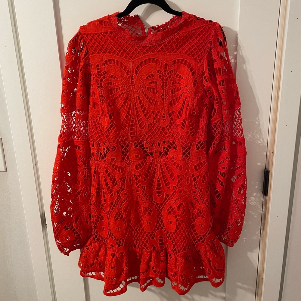 Showpo Red Lace Dress ( Kiss Me Now Dress)